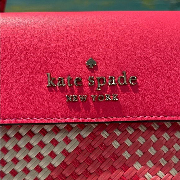 Kate Spade New York Wild Rose Cruise Gingham Wovan Plaid Tote - Picture 6 of 16